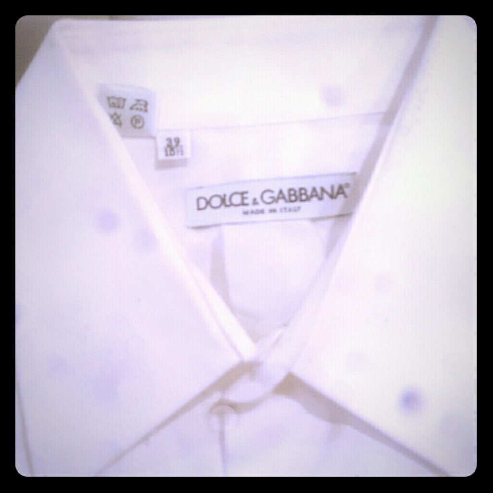 White dolce and Gabbana cufflinks shirt